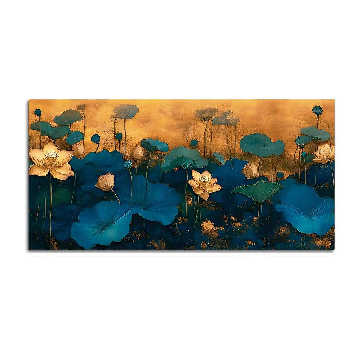 Lotus Bloom Abstract Modern Nature Wall Art Canvas Painting