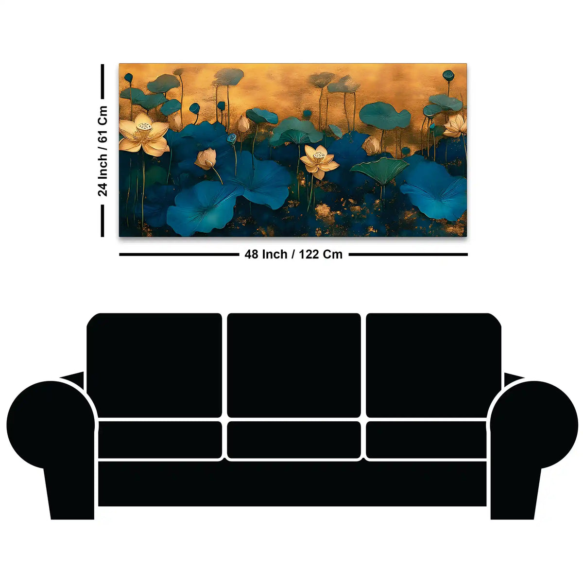 Lotus Bloom Abstract Modern Nature Wall Art Canvas Painting