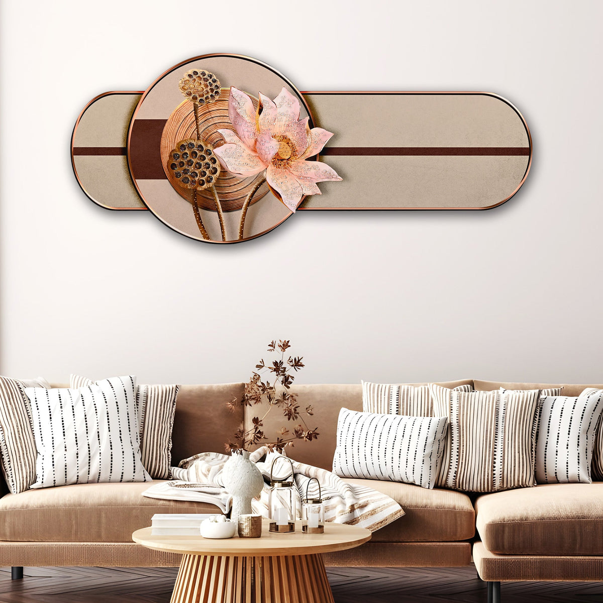 Lotus of The Paradise Crystal Glass Backlit LED Wall Art