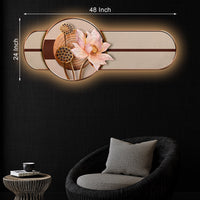 Lotus of The Paradise Crystal Glass Backlit LED Wall Art