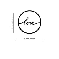 Love Text With Circle Frame Metal Art Wall Decor