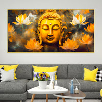 Luxurious Buddha Lotus Canvas Painting for Elegant Interiors