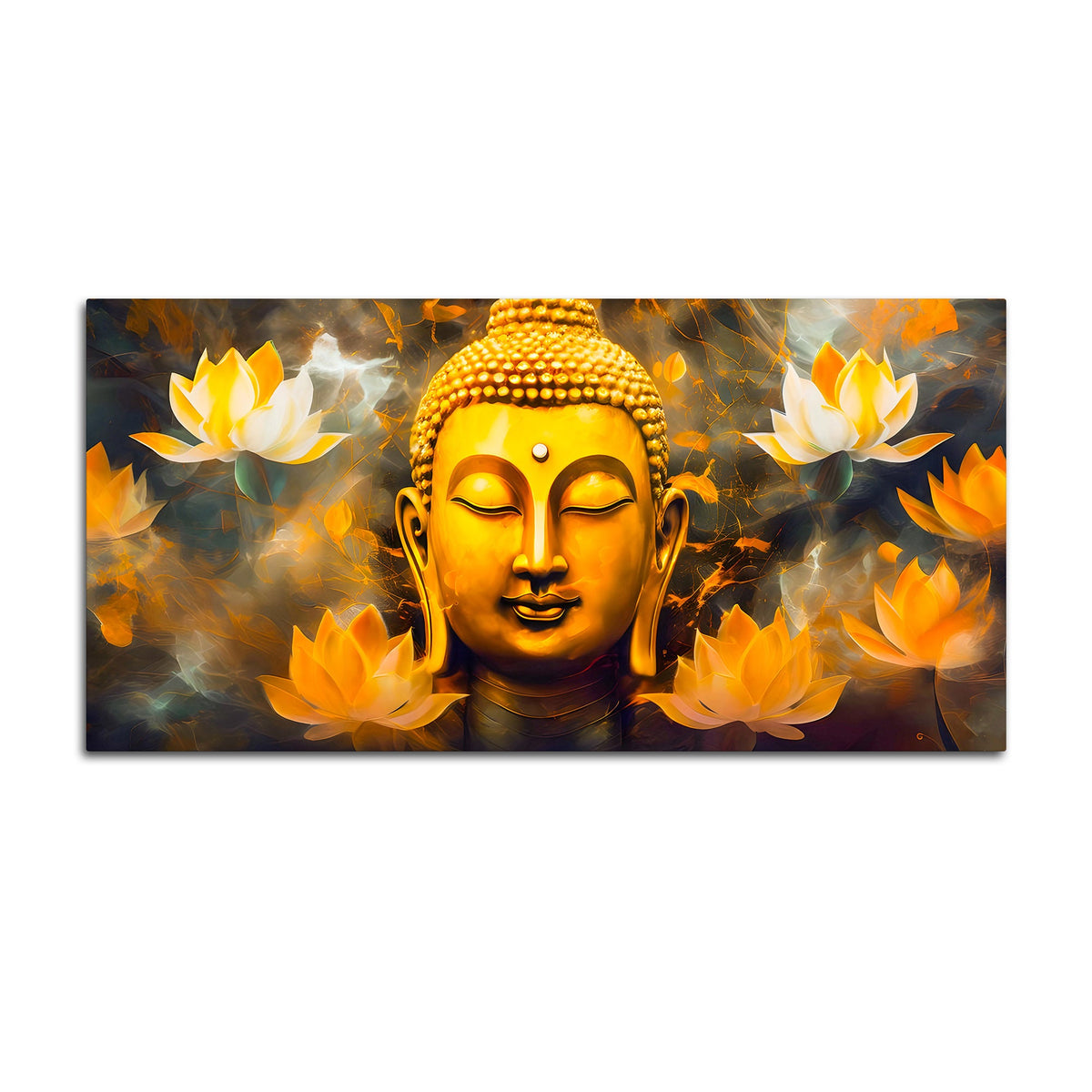 Luxurious Buddha Lotus Canvas Painting for Elegant Interiors