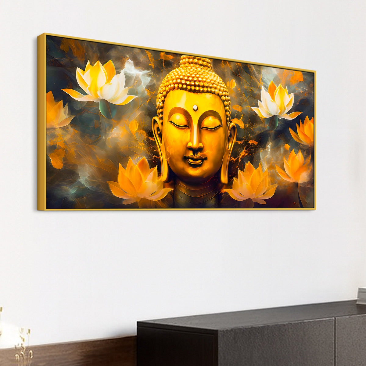 Luxurious Buddha Lotus Canvas Painting for Elegant Interiors