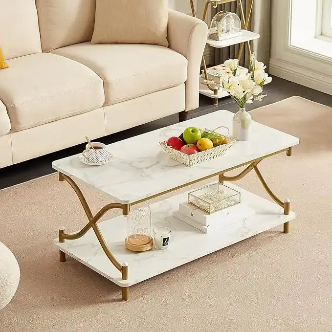 Luxurious Design Modern White Marble On Top Centre Table
