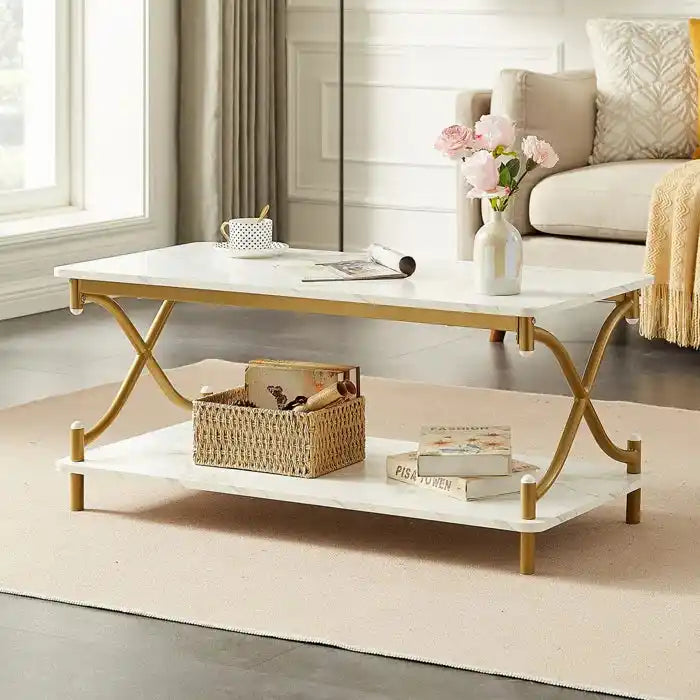 Luxurious Design Modern White Marble On Top Centre Table