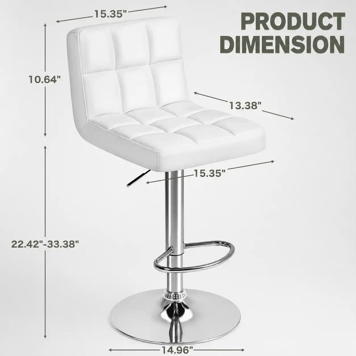 Luxurious Leatherette White Color Bar Stool / Long Chair