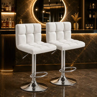 Luxurious Leatherette White Color Bar Stool / Long Chair