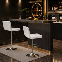 Luxurious Leatherette White Color Bar Stool / Long Chair