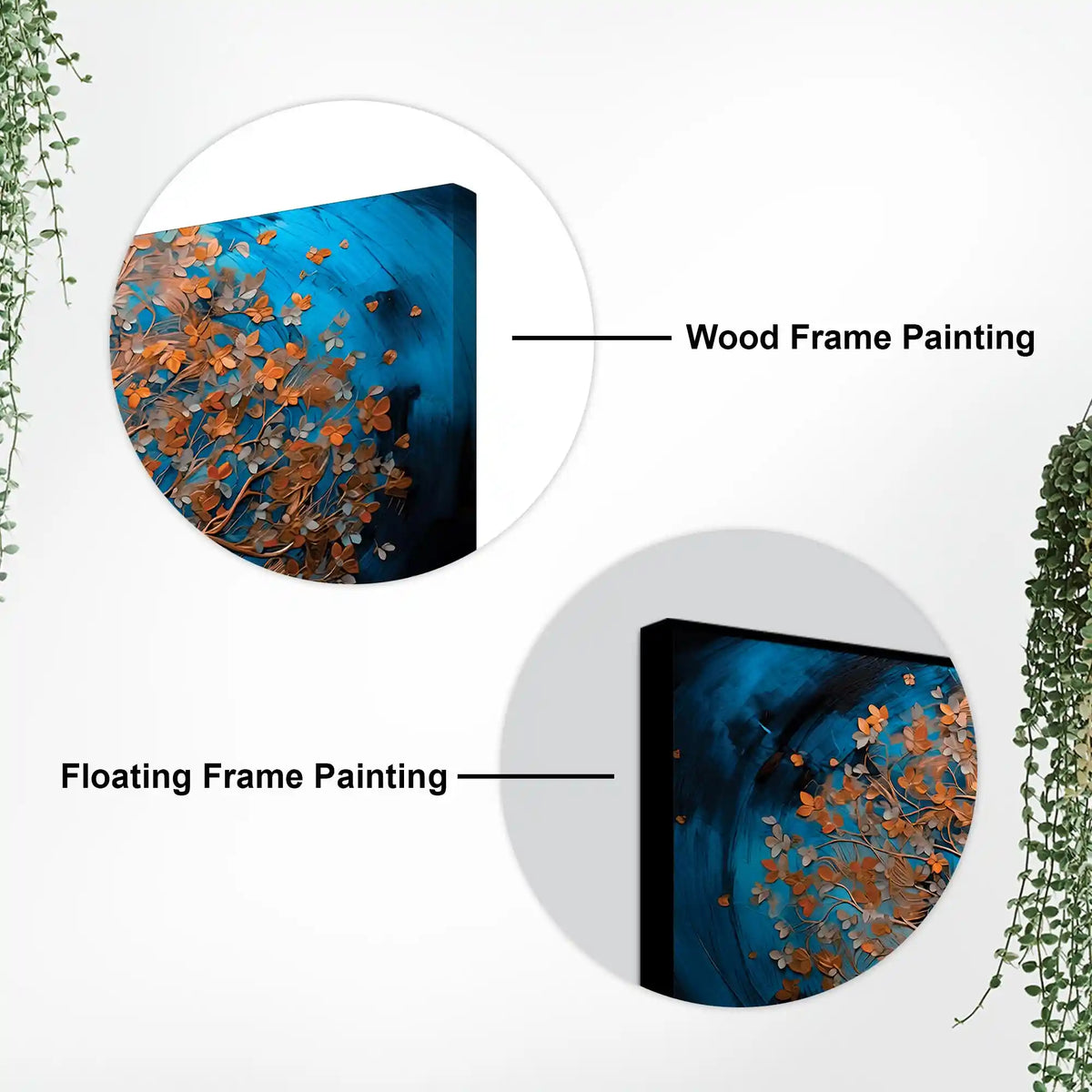 Luxury Abstract Blue and Golden Tree Canvas Wall Painting