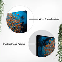 Luxury Abstract Blue and Golden Tree Canvas Wall Painting