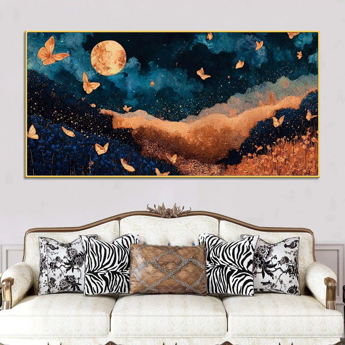 Luxury Abstract Butterfly Canvas Painting for Home Decor