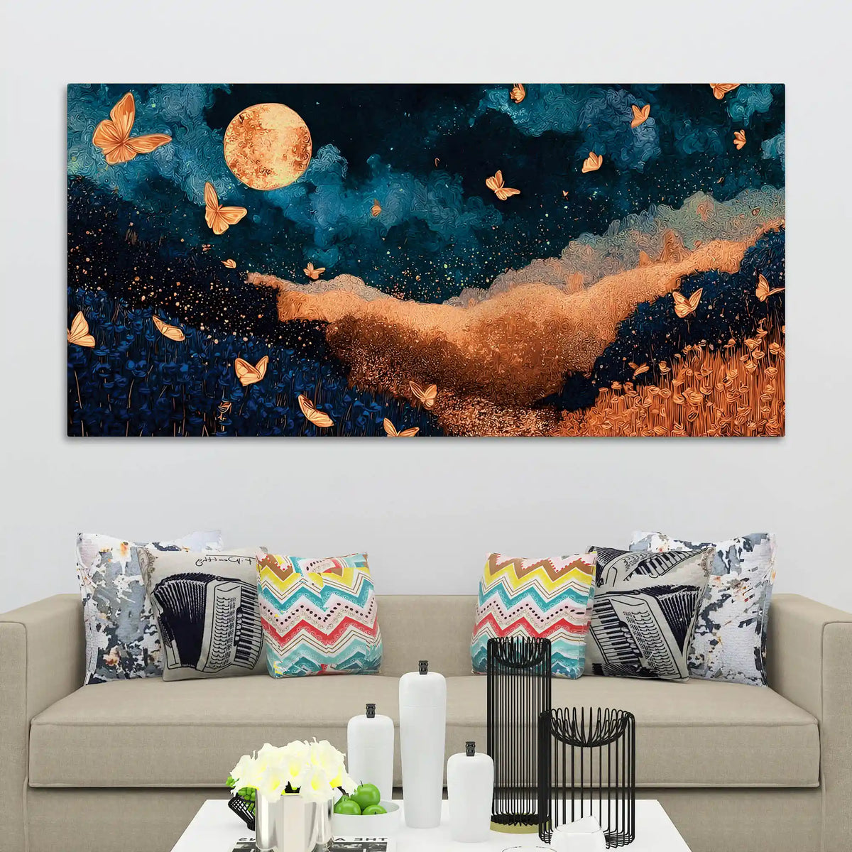 Luxury Abstract Butterfly Canvas Painting for Home Decor