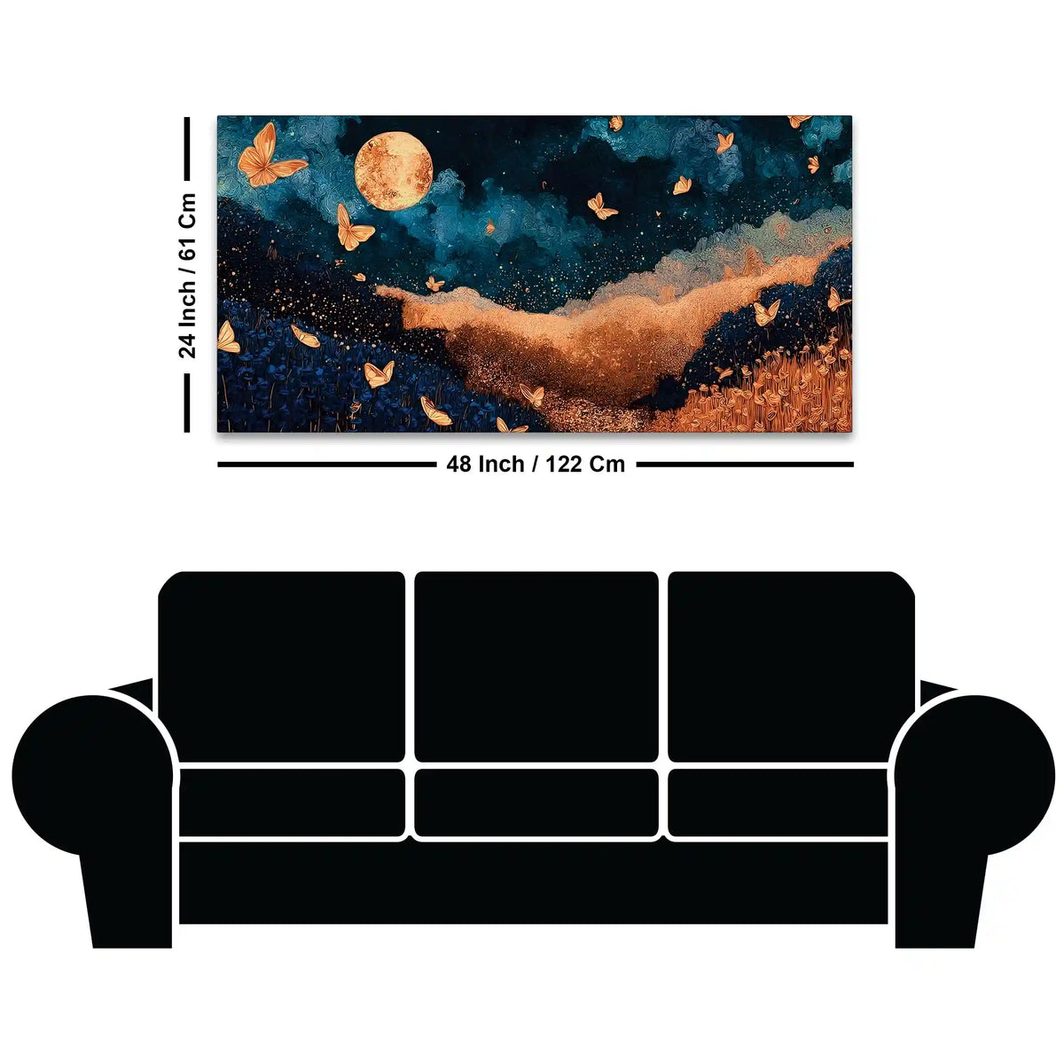 Luxury Abstract Butterfly Canvas Painting for Home Decor