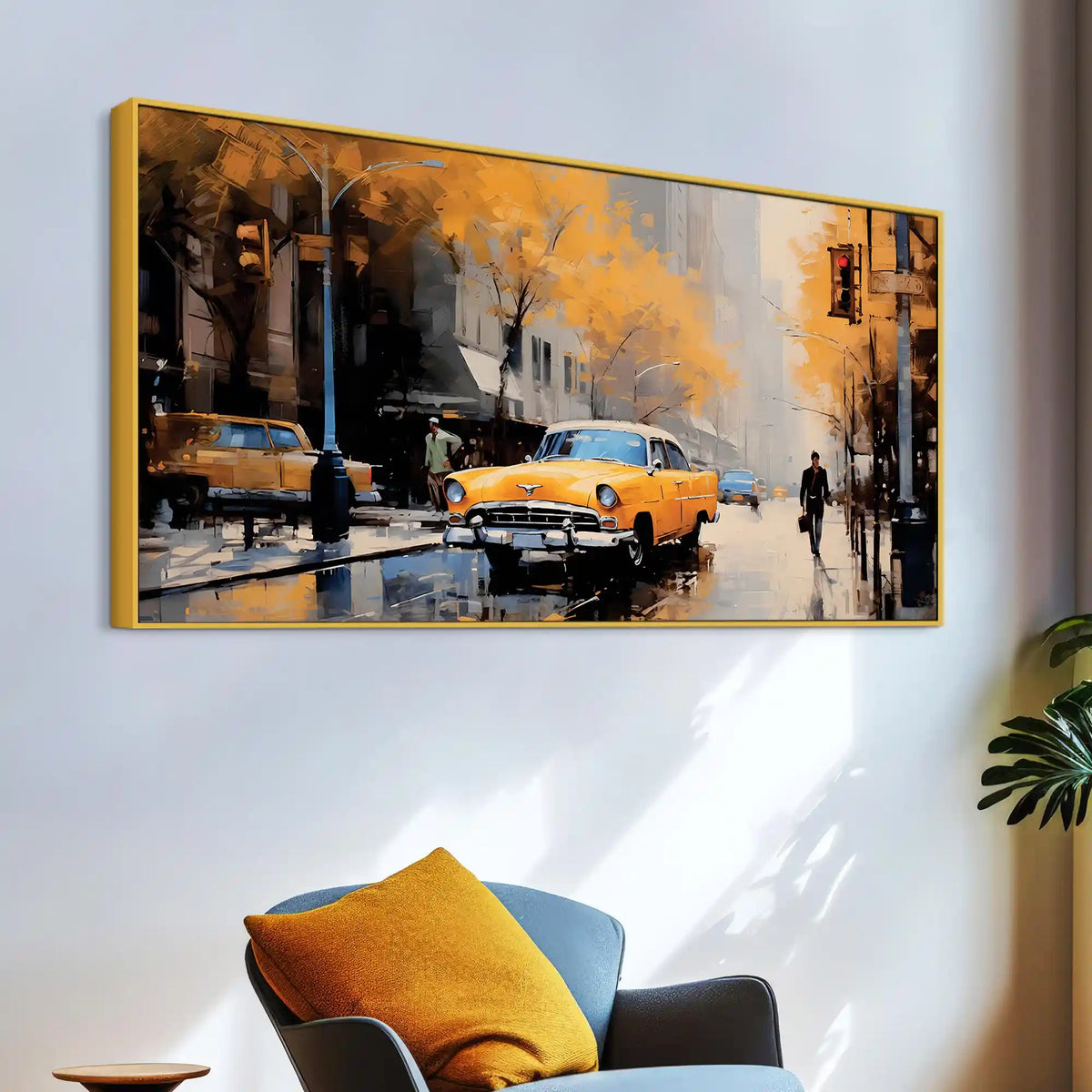 Luxury Abstract City Street Canvas Painting for Home Interior Décor