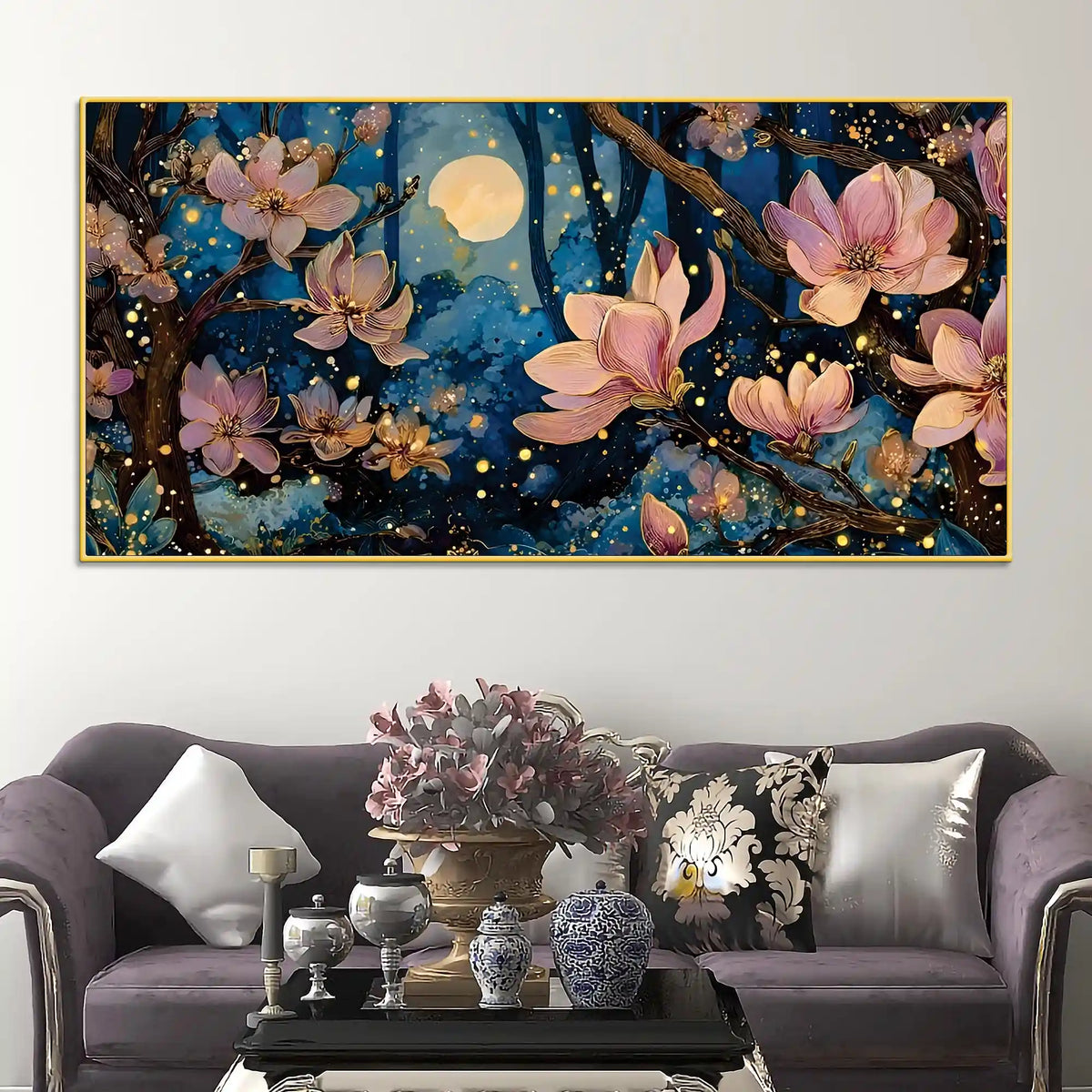 Luxury Abstract Flower Canvas Painting for Wall Decor
