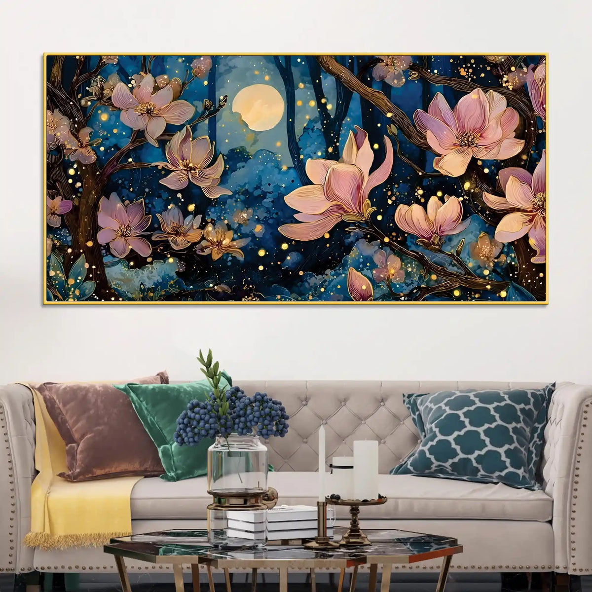 Luxury Abstract Flower Canvas Painting for Wall Decor