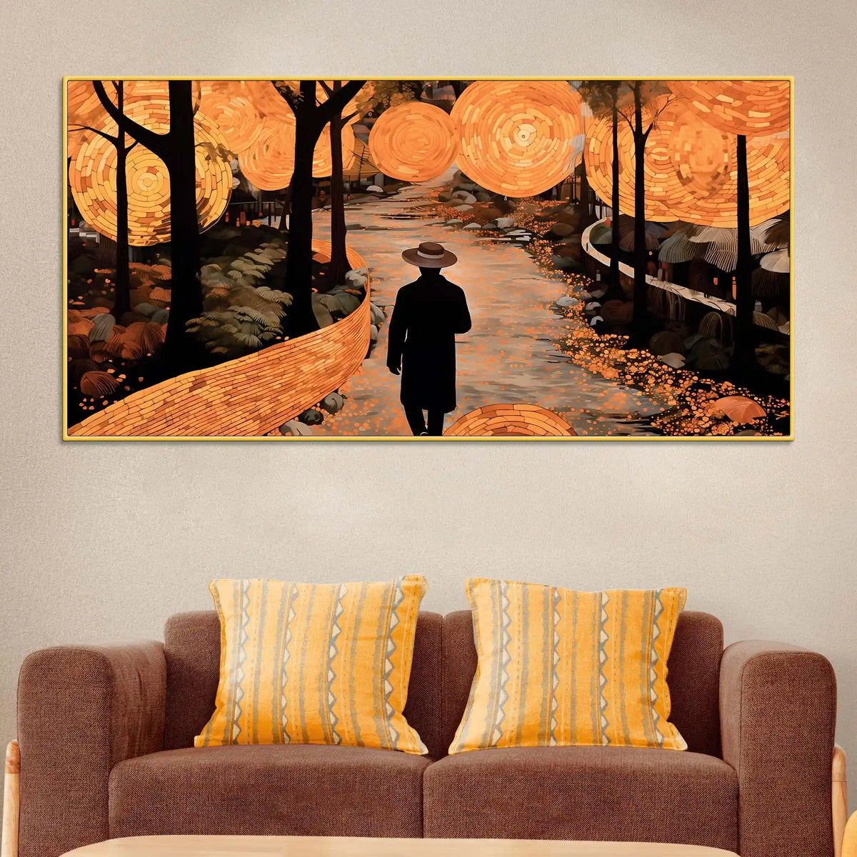 Luxury Abstract Forest Path Canvas Wall Painting for Modern Wall Décor