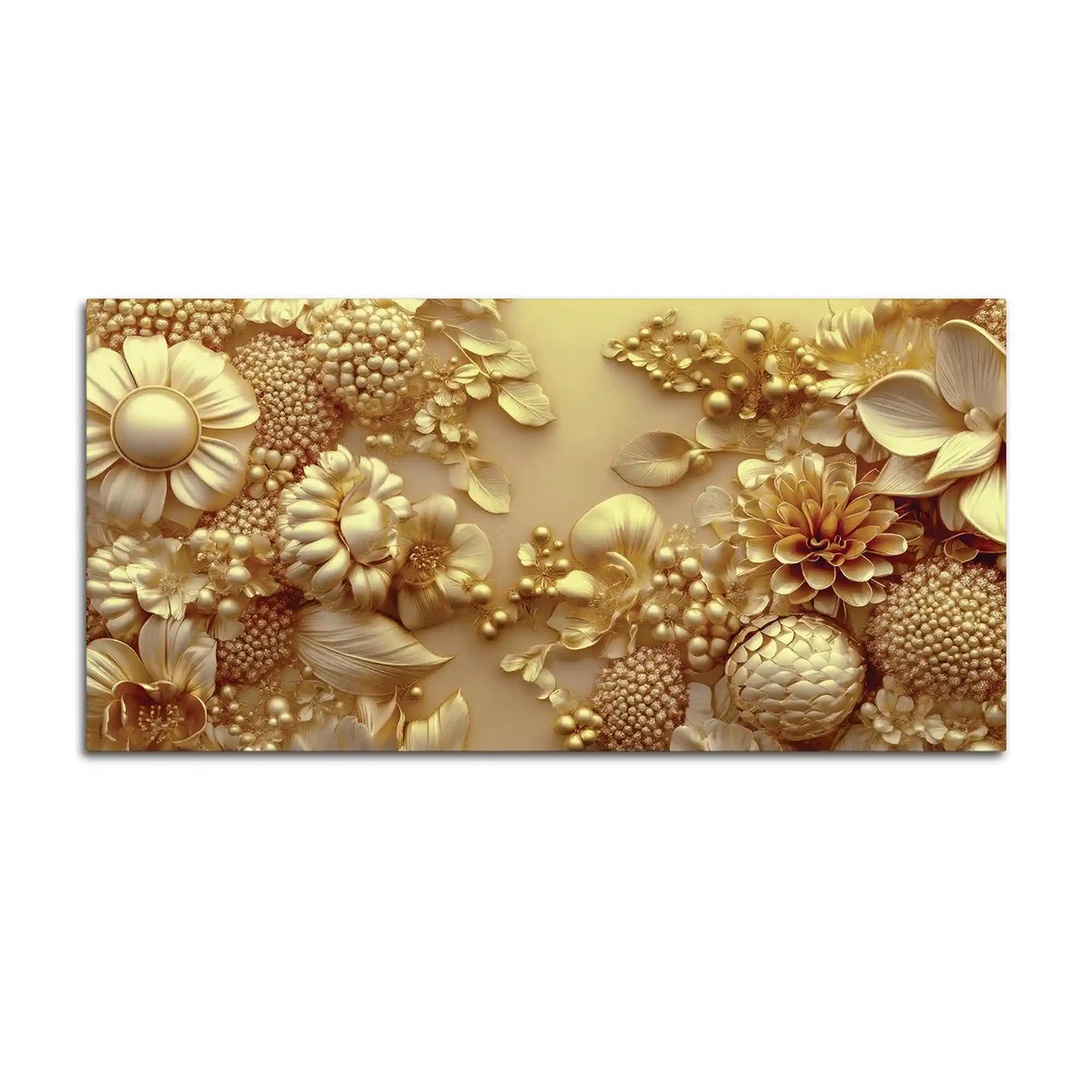 Luxury Abstract Golden Flower Canvas Wall Art Painting for Home Decor