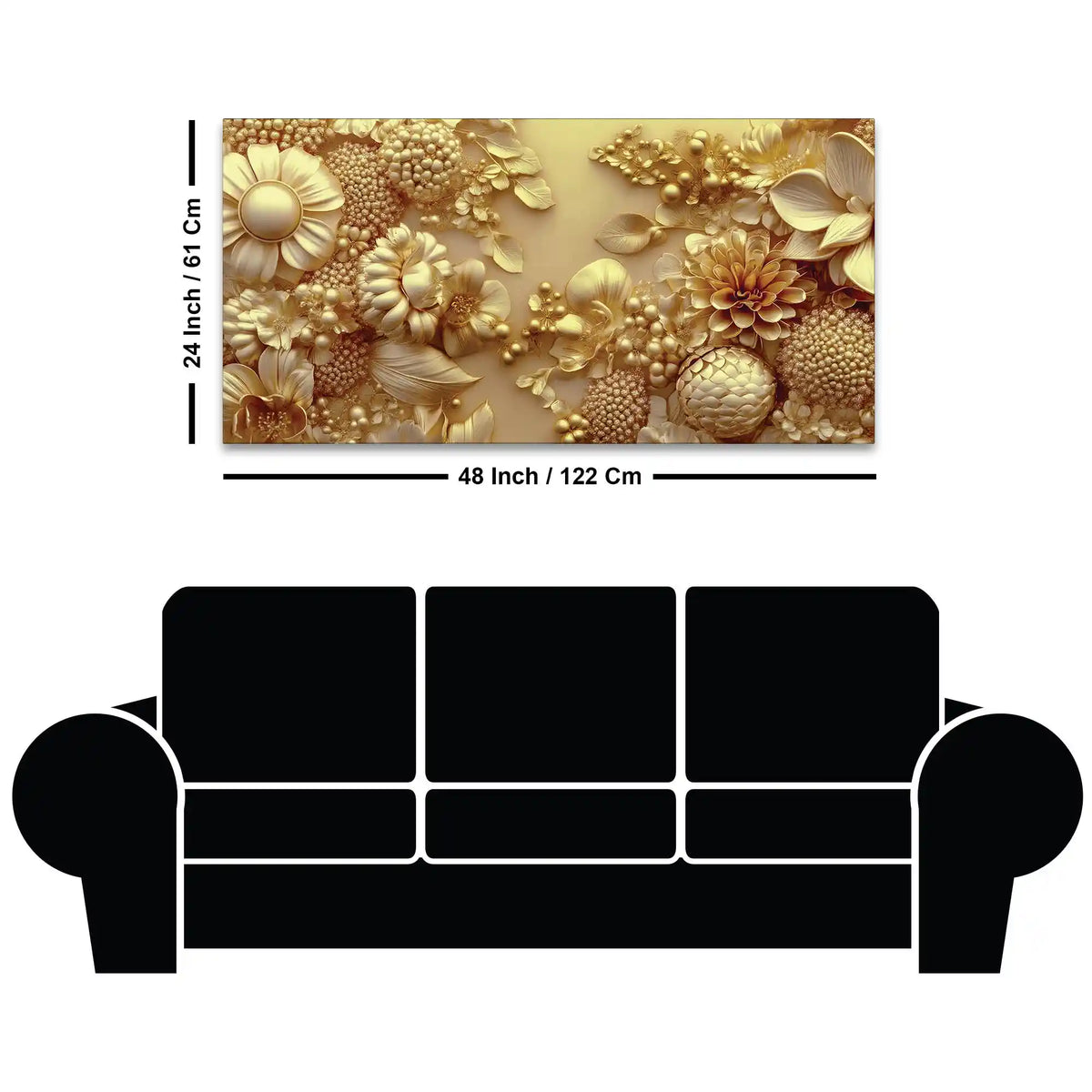 Luxury Abstract Golden Flower Canvas Wall Art Painting for Home Decor
