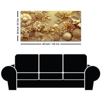 Luxury Abstract Golden Flower Canvas Wall Art Painting for Home Decor