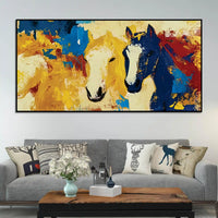 Luxury Abstract Horse Canvas Wall Art Painting for Bedroom Décor