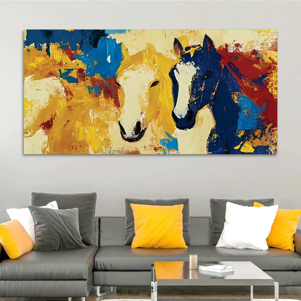 Luxury Abstract Horse Canvas Wall Art Painting for Bedroom Décor