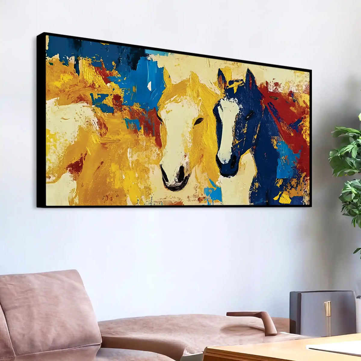 Luxury Abstract Horse Canvas Wall Art Painting for Bedroom Décor