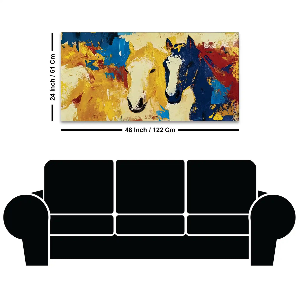 Luxury Abstract Horse Canvas Wall Art Painting for Bedroom Décor