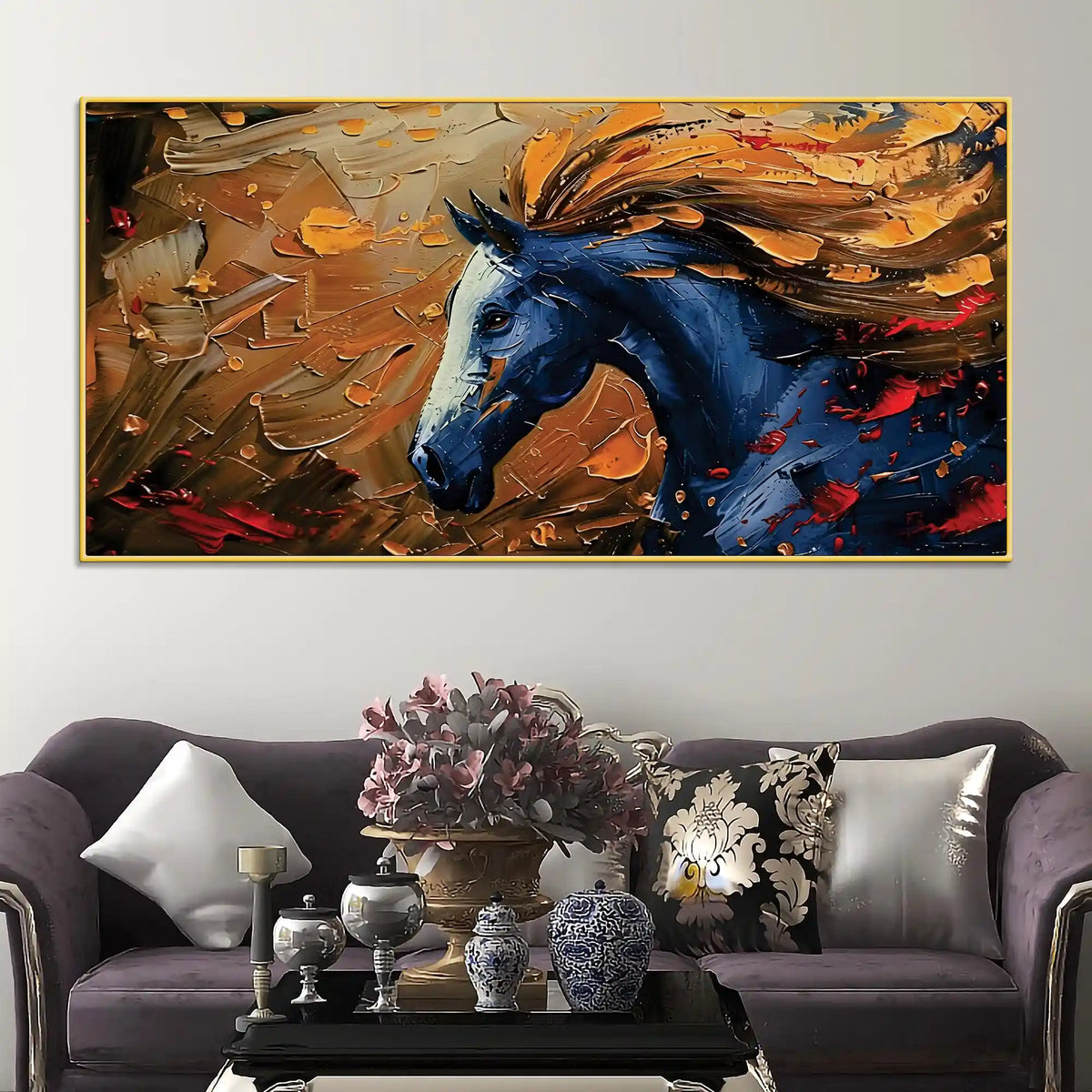 Luxury Abstract Horse Canvas Wall Painting for Home