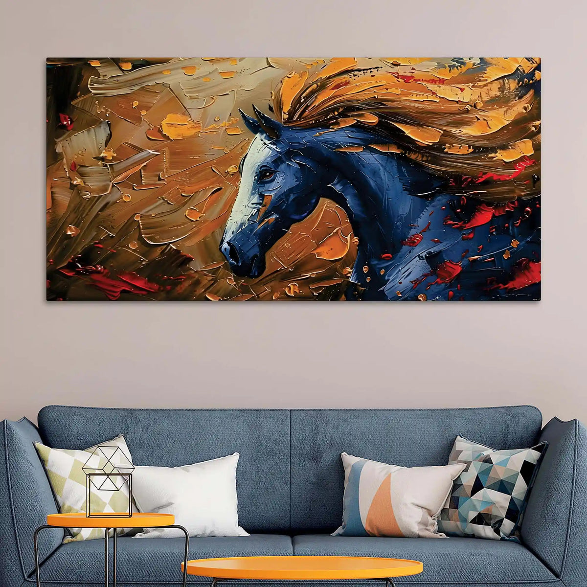 Luxury Abstract Horse Canvas Wall Painting for Home