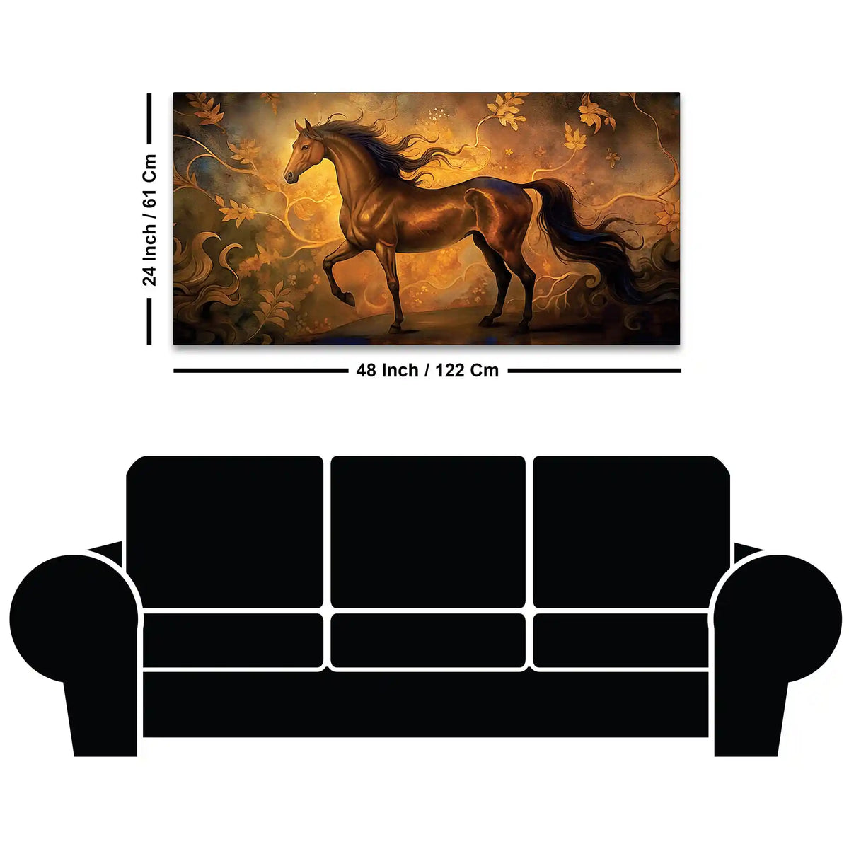 Luxury Abstract Horse Canvas Wall Painting for Home Interiors
