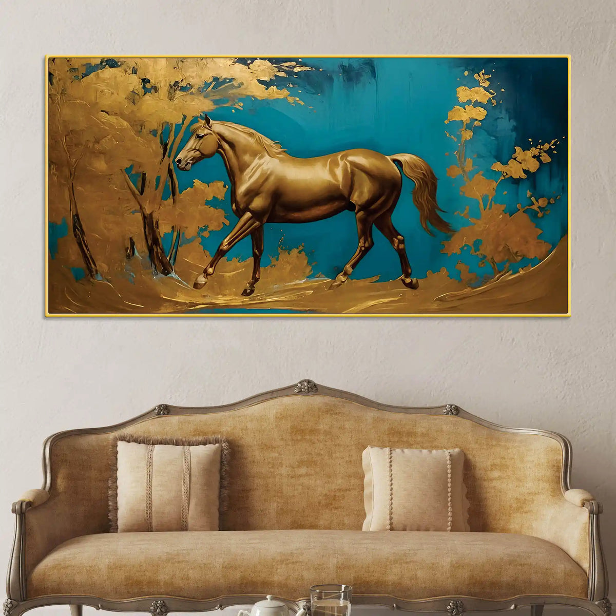 Luxury Abstract Horse Canvas Wall Painting for Home Interiors