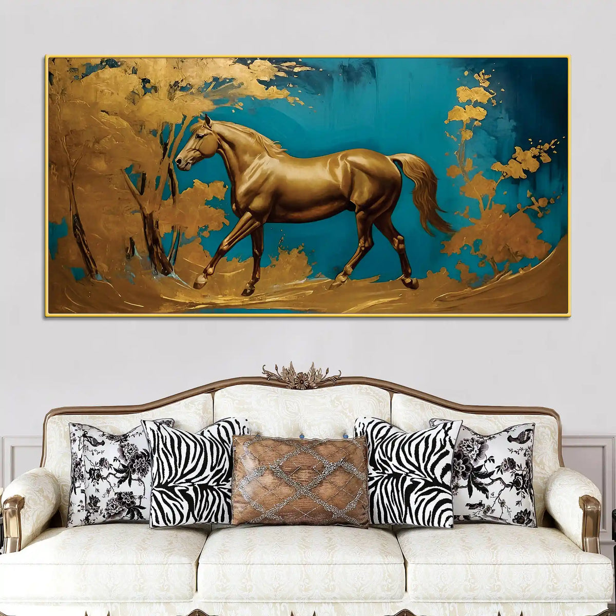 Luxury Abstract Horse Canvas Wall Painting for Home Interiors
