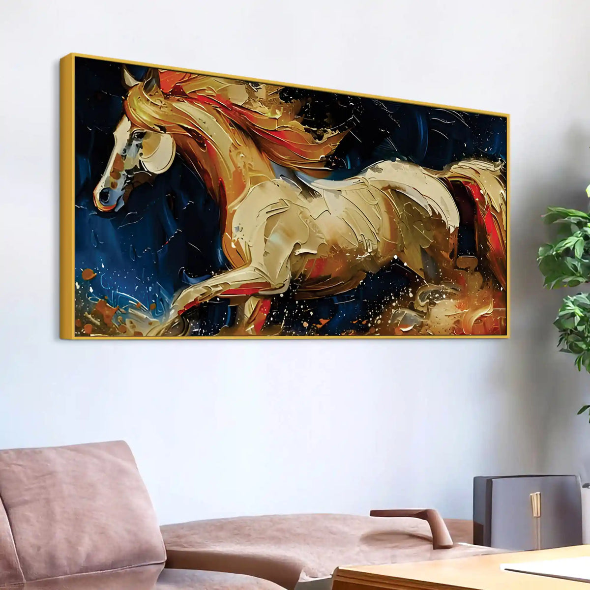 Luxury Abstract Horse Canvas Wall Painting for Living Room