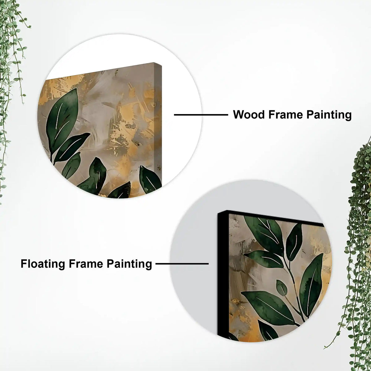 Luxury Abstract Leaf Canvas Wall Painting for Decor