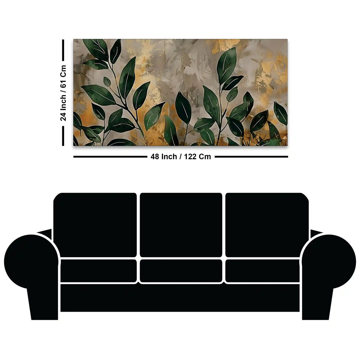 Luxury Abstract Leaf Canvas Wall Painting for Decor