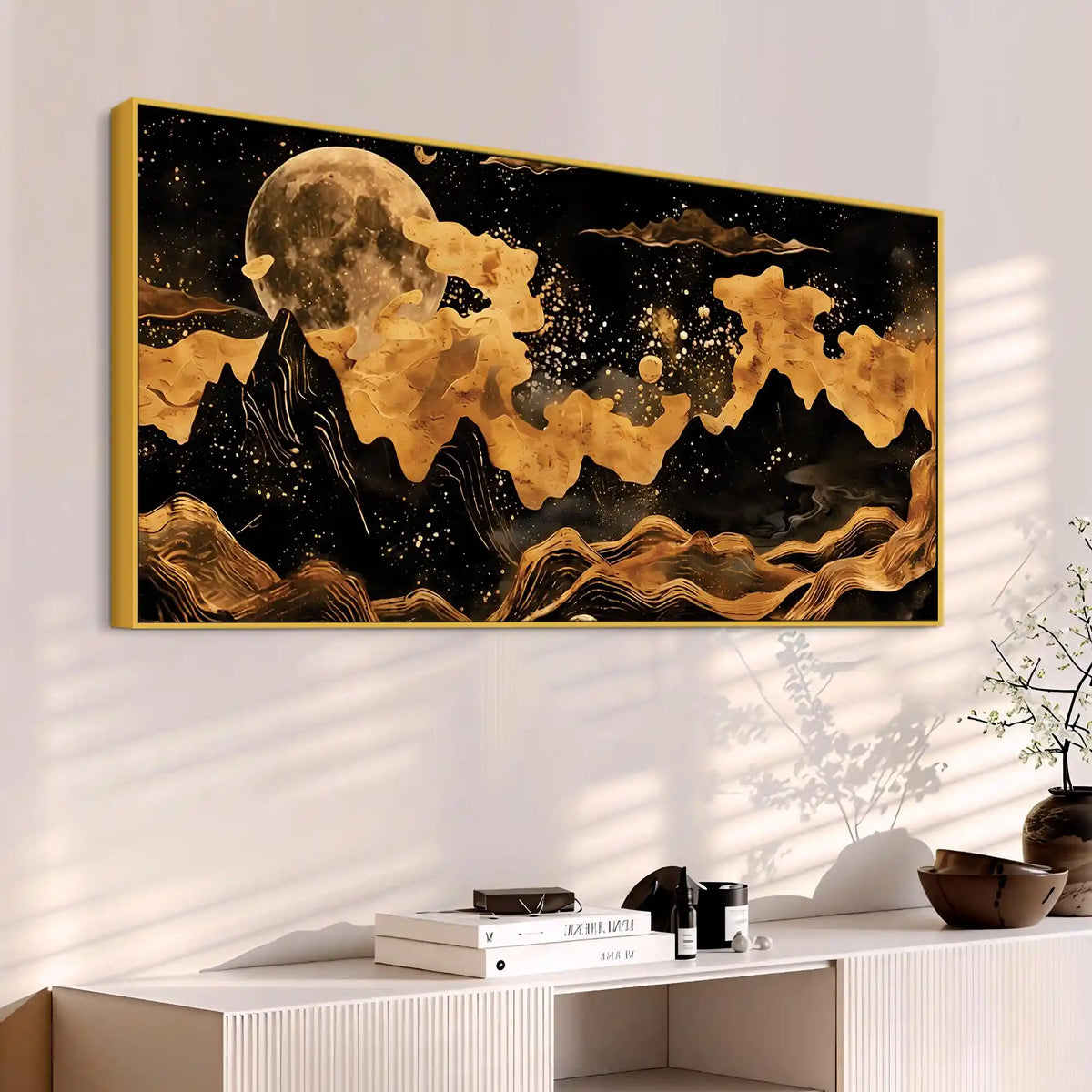 Luxury Abstract Night Sky Canvas Painting for Decoration