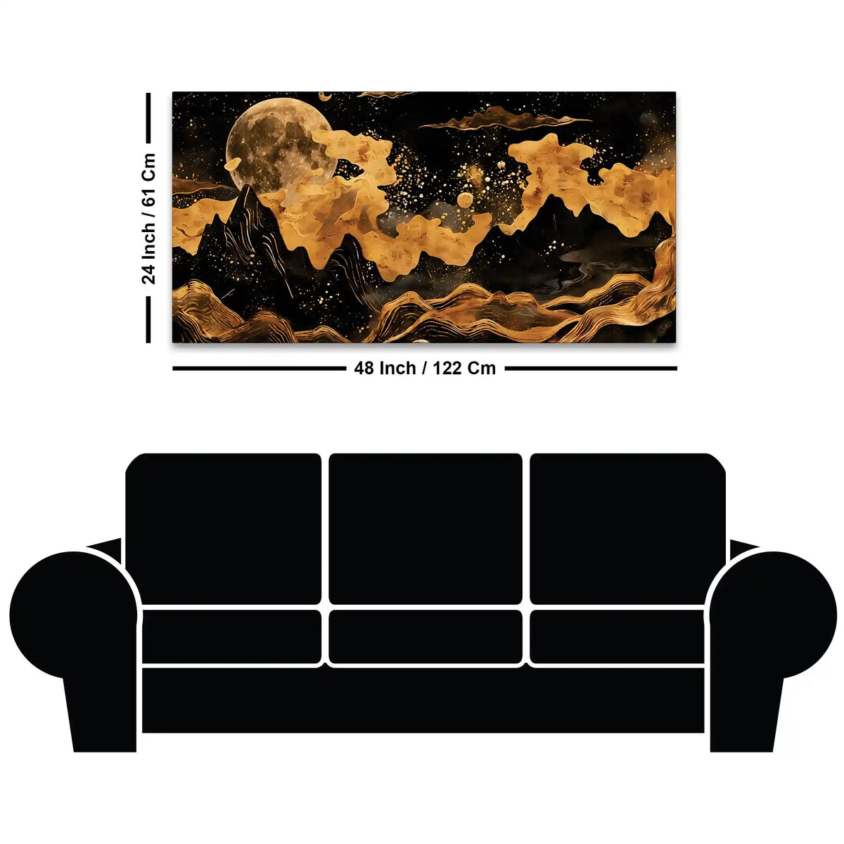 Luxury Abstract Night Sky Canvas Painting for Decoration