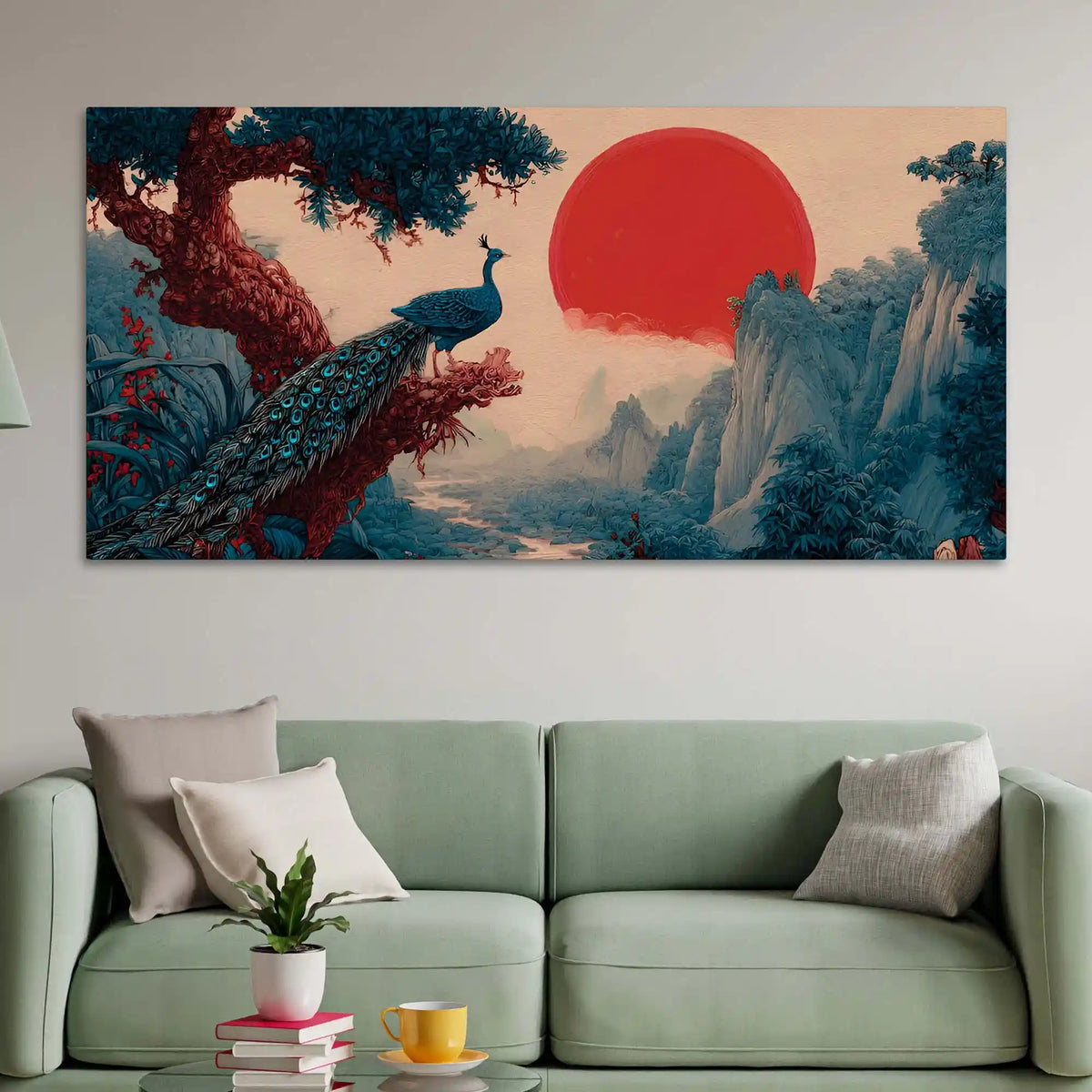 Luxury Abstract Peacock Canvas Wall Painting