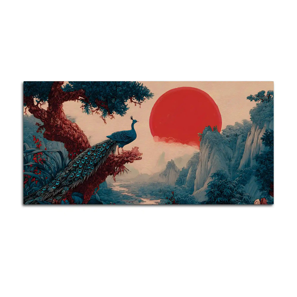 Luxury Abstract Peacock Canvas Wall Painting