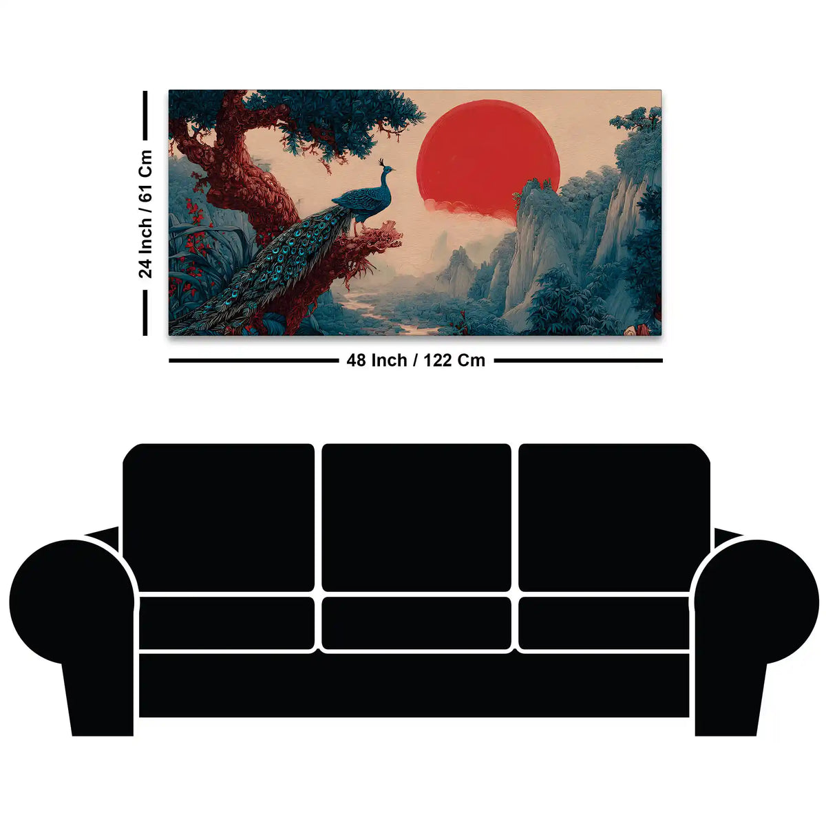 Luxury Abstract Peacock Canvas Wall Painting
