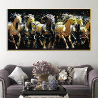 Luxury Abstract Running Horses Canvas Painting