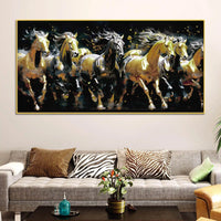 Luxury Abstract Running Horses Canvas Painting