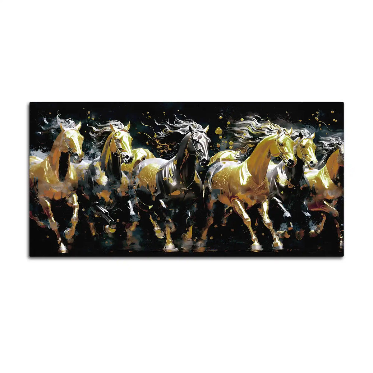 Luxury Abstract Running Horses Canvas Painting
