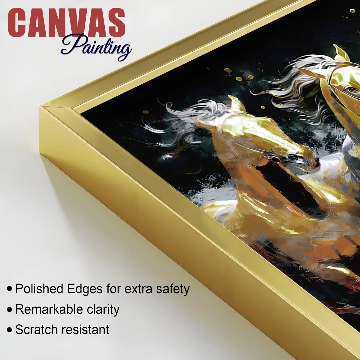 Luxury Abstract Running Horses Canvas Painting