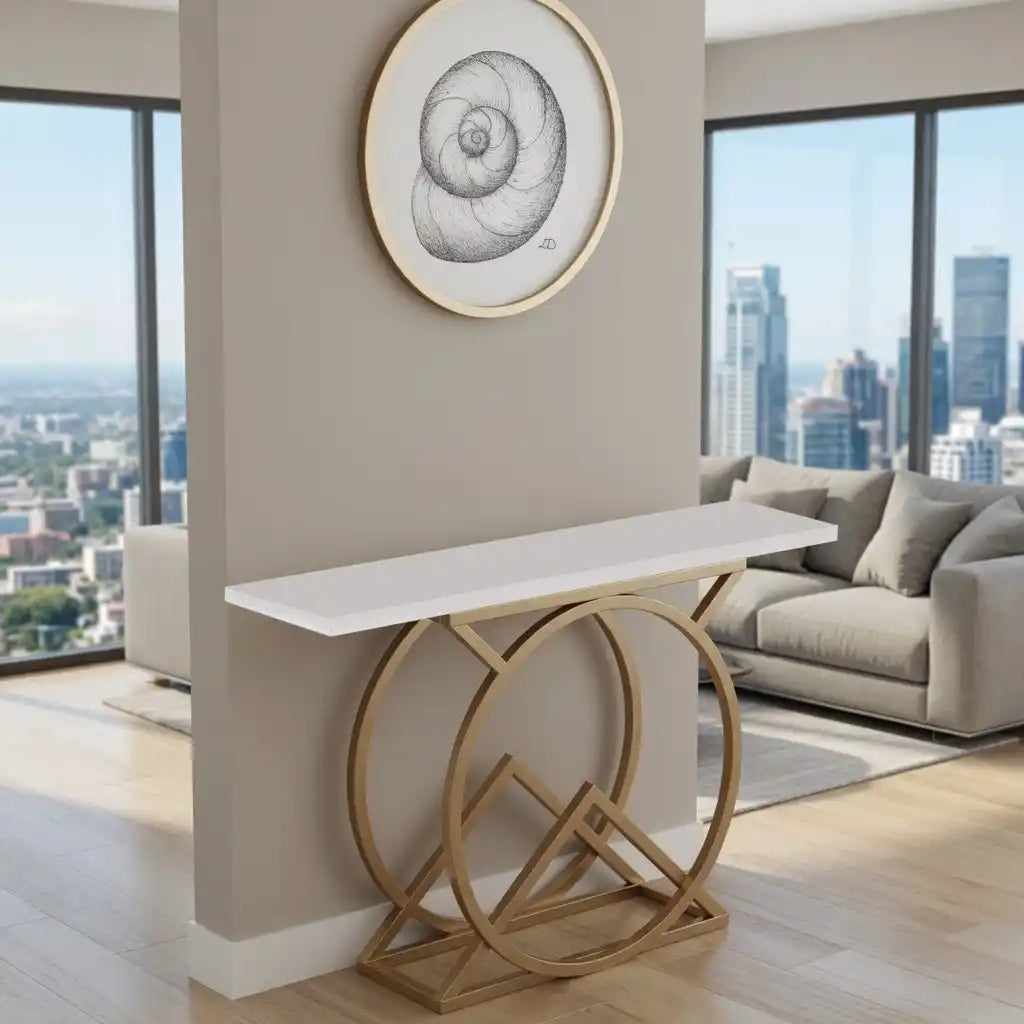 Luxury Accent Console Table with Marble Top for Modern Interiors