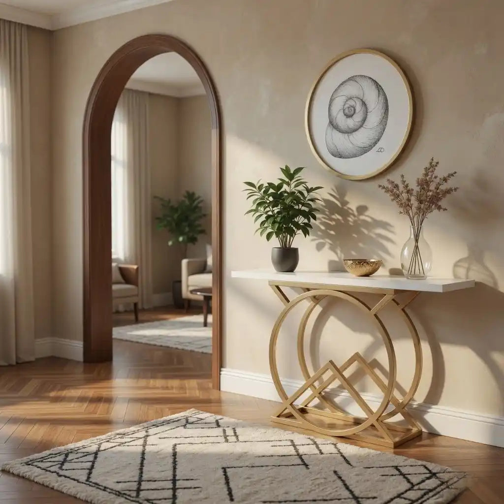 Luxury Accent Console Table with Marble Top for Modern Interiors
