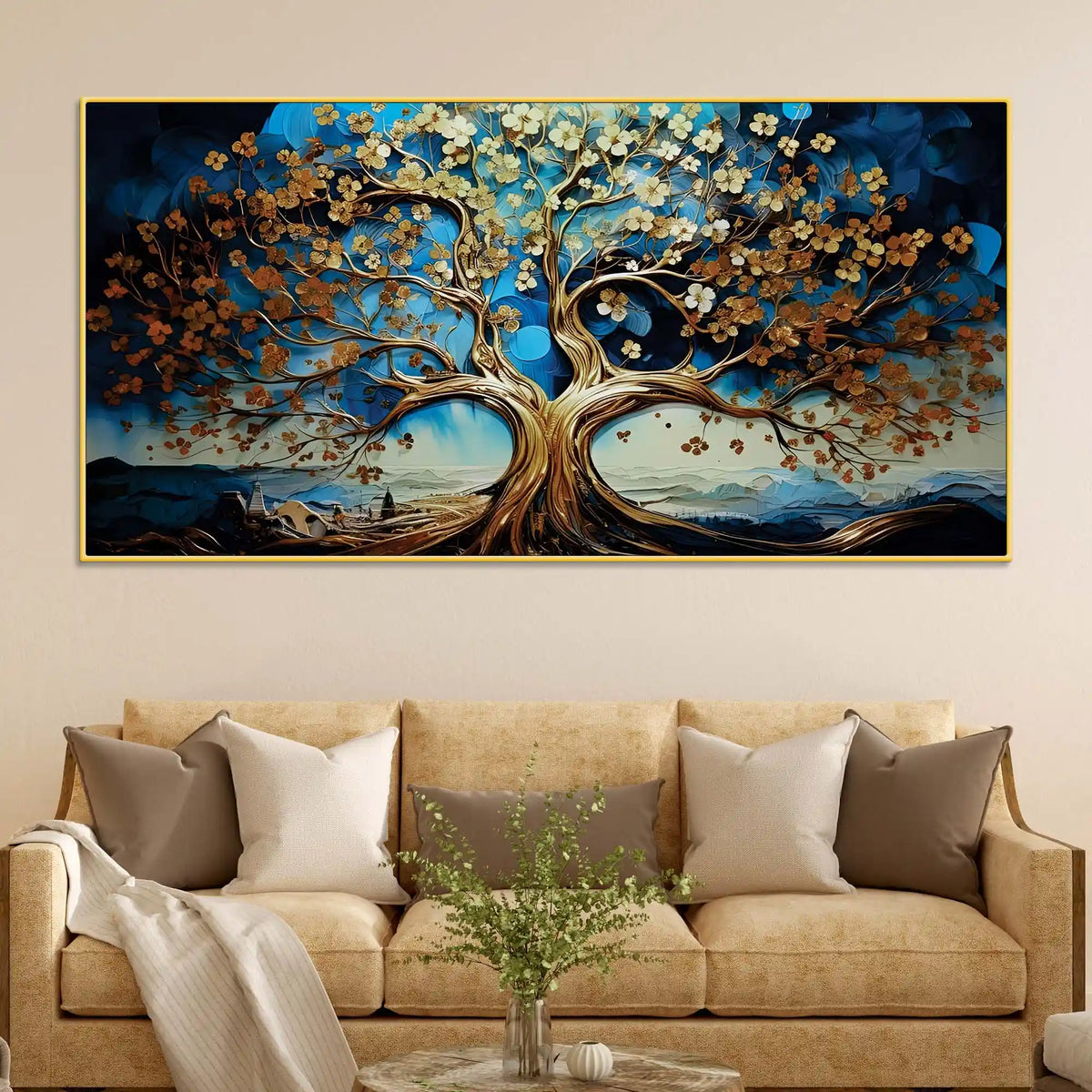 Luxury Artistic Tree Canvas Wall Art Painting for Home & Office Décor