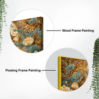 Luxury Asian Style Peacock In Lotus Flowers Garden Canvas Wall Painting